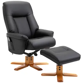 10-Point Massage Sofa Armchair Chair PU Leather W/ Footrest Stool Recliner Black Ottoman 10-Point Massage Sofa Armchair Chair PU Leather W/ Footrest Stool Recliner Black Ottoman