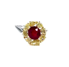 18K T/T Ruby & Yellow Diamond Fashion Ring 18K T/T Ruby & Yellow Diamond Fashion Ring
