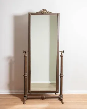 Antique Bronze Standing Cheval Mirror w/ Hand Details Antique Bronze Standing Cheval Mirror w/ Hand Details