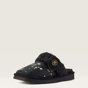 Ariat Ladies Jackie Square Toe Slipper Black and Gold Slippers AR2830-001 Ariat Ladies Jackie Square Toe Slipper Black and Gold Slippers AR2830-001