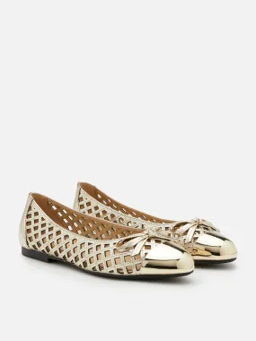 Artha Metal Cap Weaved Bow Flats Artha Metal Cap Weaved Bow Flats