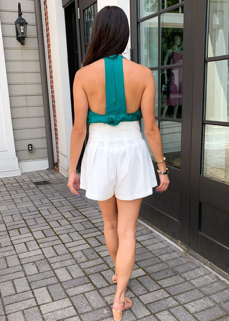 ASTR The Label Marika Belted Shorts-White