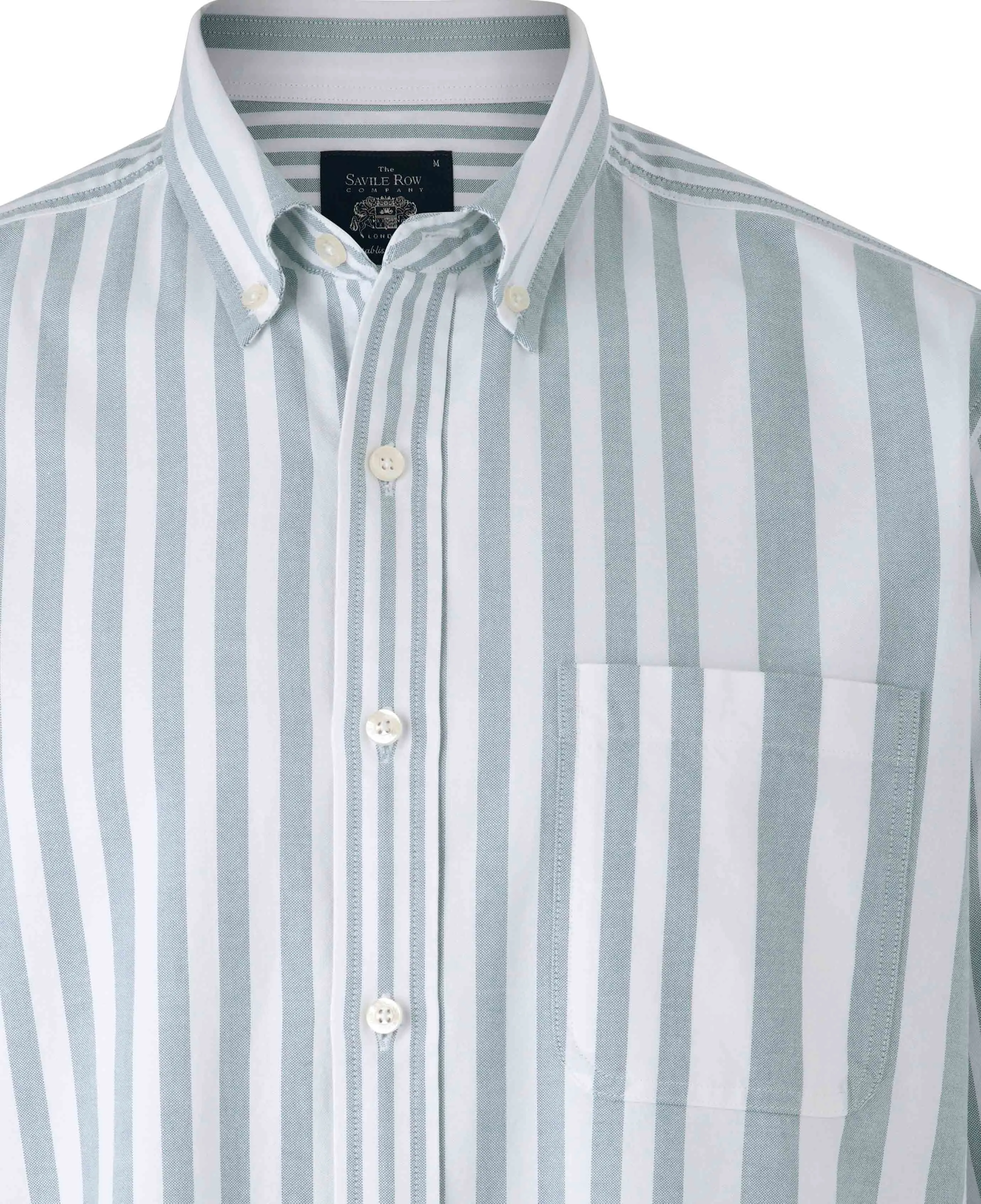 Blue White Variegated Stripe Oxford Shirt