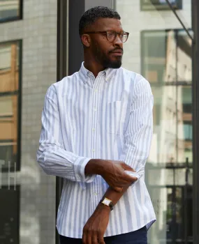 Blue White Variegated Stripe Oxford Shirt Blue White Variegated Stripe Oxford Shirt