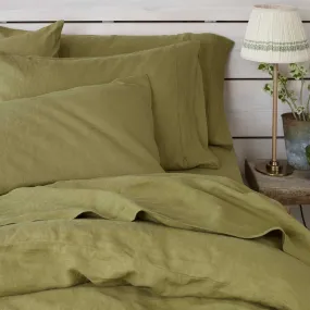 Botanical Green 100% Linen Pillowcases (Pair) Botanical Green 100% Linen Pillowcases (Pair)