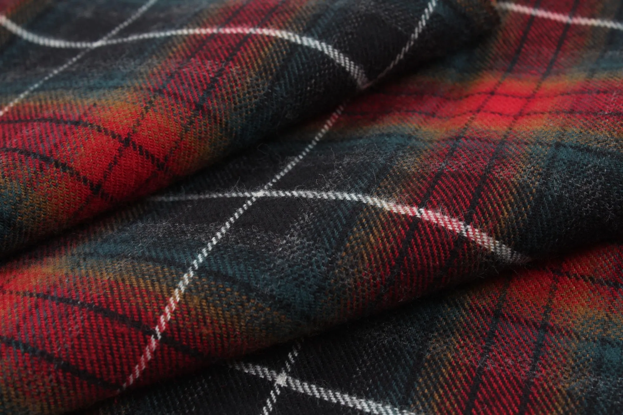 Brushed Twill Flannel for Shirting - Red Checks