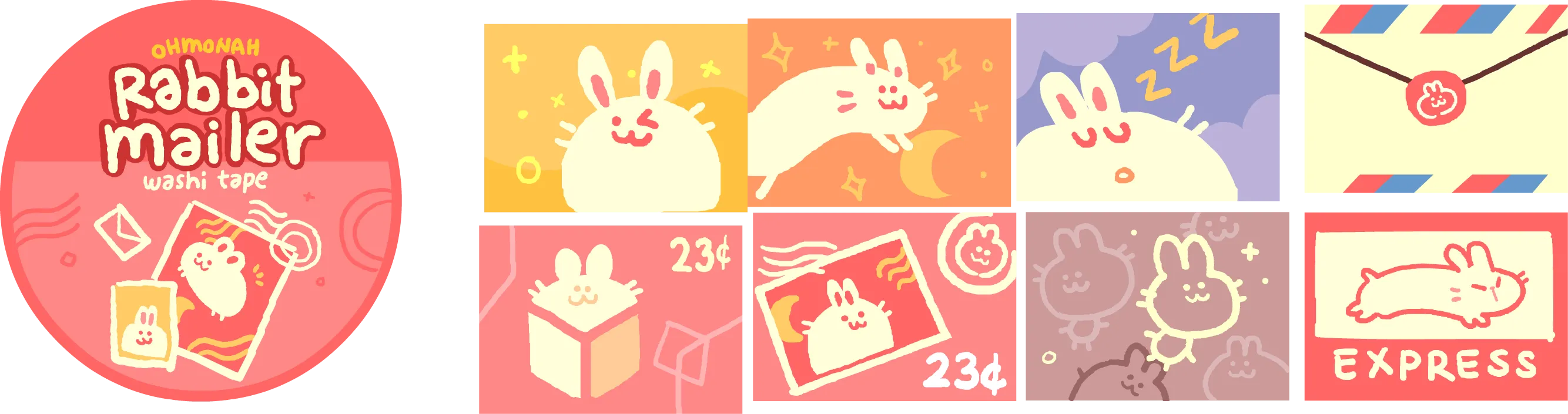 BUNNY MAILER stamp washi tape