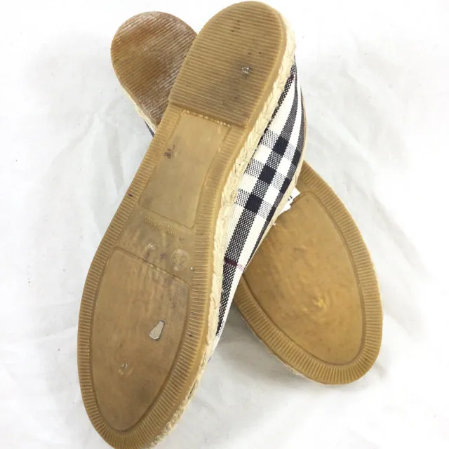 Burberry Nova Check Espadrille Flats. Size 39