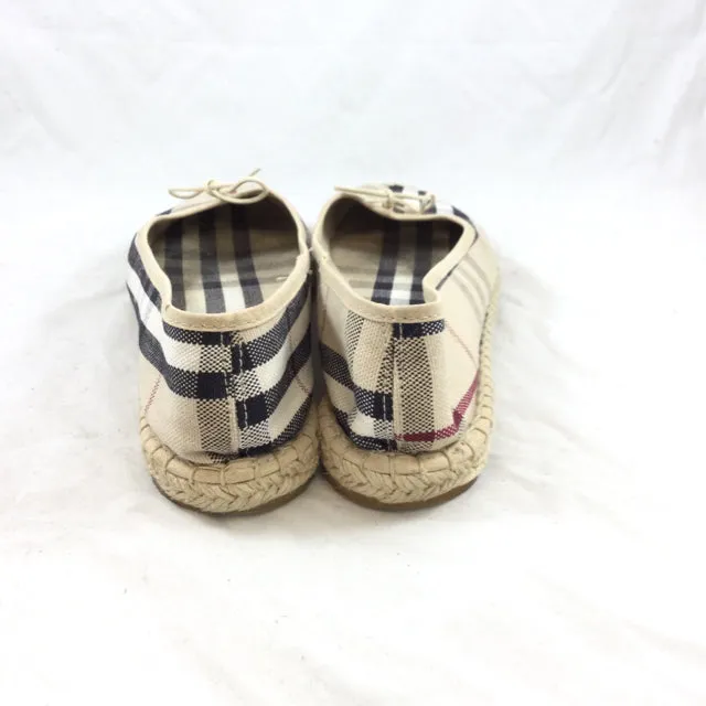 Burberry Nova Check Espadrille Flats. Size 39