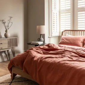Burnt Orange Linen Blend Pillowcase (Pair) Burnt Orange Linen Blend Pillowcase (Pair)