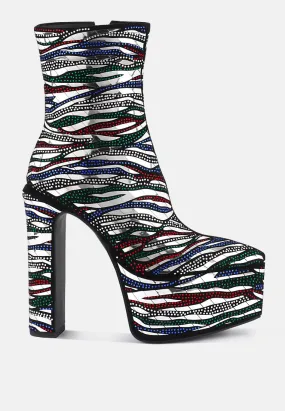 Cartier Pattern Embellishment Platform Boots Cartier Pattern Embellishment Platform Boots