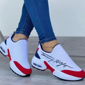 Casual Breathable Wedges Ladies Walking Sneakers Flat Women Shoes Casual Breathable Wedges Ladies Walking Sneakers Flat Women Shoes
