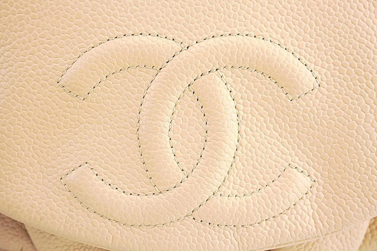 Chanel Beige Clair Caviar Half Moon WOC Wallet on Chain Flap Bag GHW