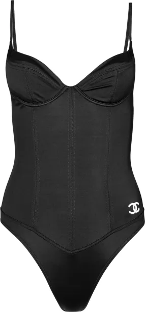Chanel Spring 1995 Bustier Logo One-Piece Chanel Spring 1995 Bustier Logo One-Piece