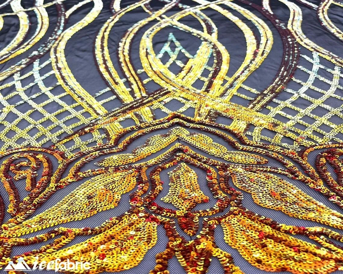 Charlotte Stretch Sequin Fabric | Embroidery Lace On Mesh