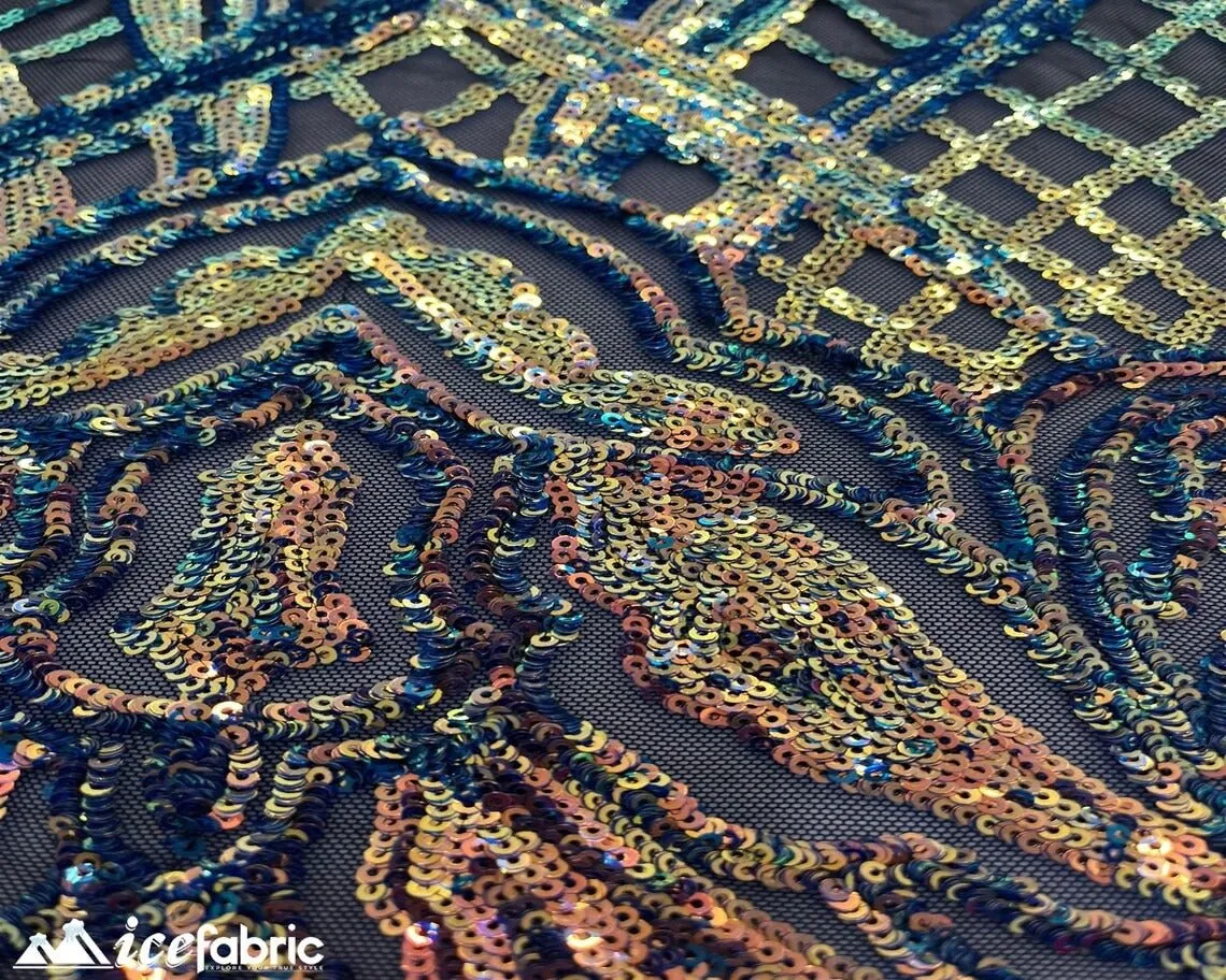 Charlotte Stretch Sequin Fabric | Embroidery Lace On Mesh