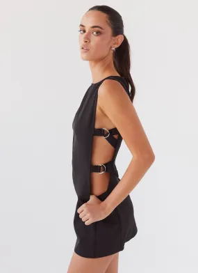Cherish You Buckle Mini Dress - Shadow Cherish You Buckle Mini Dress - Shadow