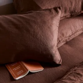 Chestnut Brown 100% Linen Fitted Sheet Chestnut Brown 100% Linen Fitted Sheet