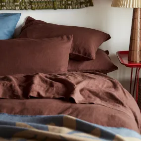 Chestnut Brown 100% Linen Pillowcases (Pair) Chestnut Brown 100% Linen Pillowcases (Pair)