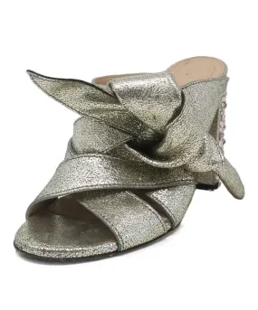 Chloe Silver Rhinestone Heeled Slides sz 7 Chloe Silver Rhinestone Heeled Slides sz 7