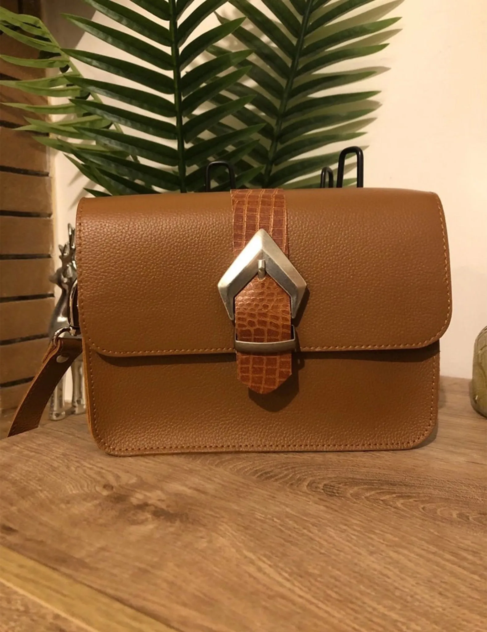 Corfu Brown Leather Buckle Purse