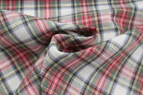 Cotton Linen Tartan for Shirting - Red Checks Cotton Linen Tartan for Shirting - Red Checks