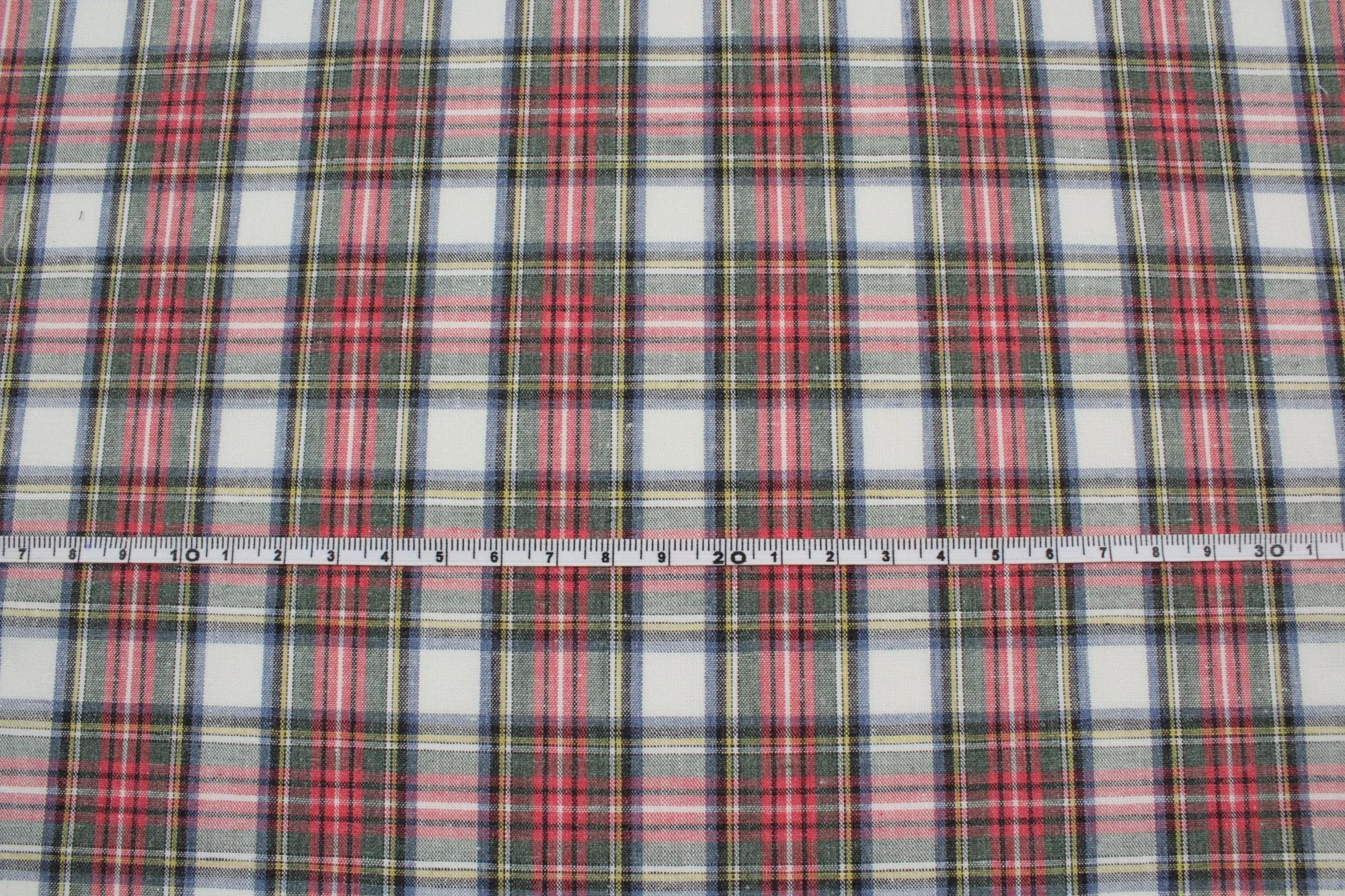 Cotton Linen Tartan for Shirting - Red Checks
