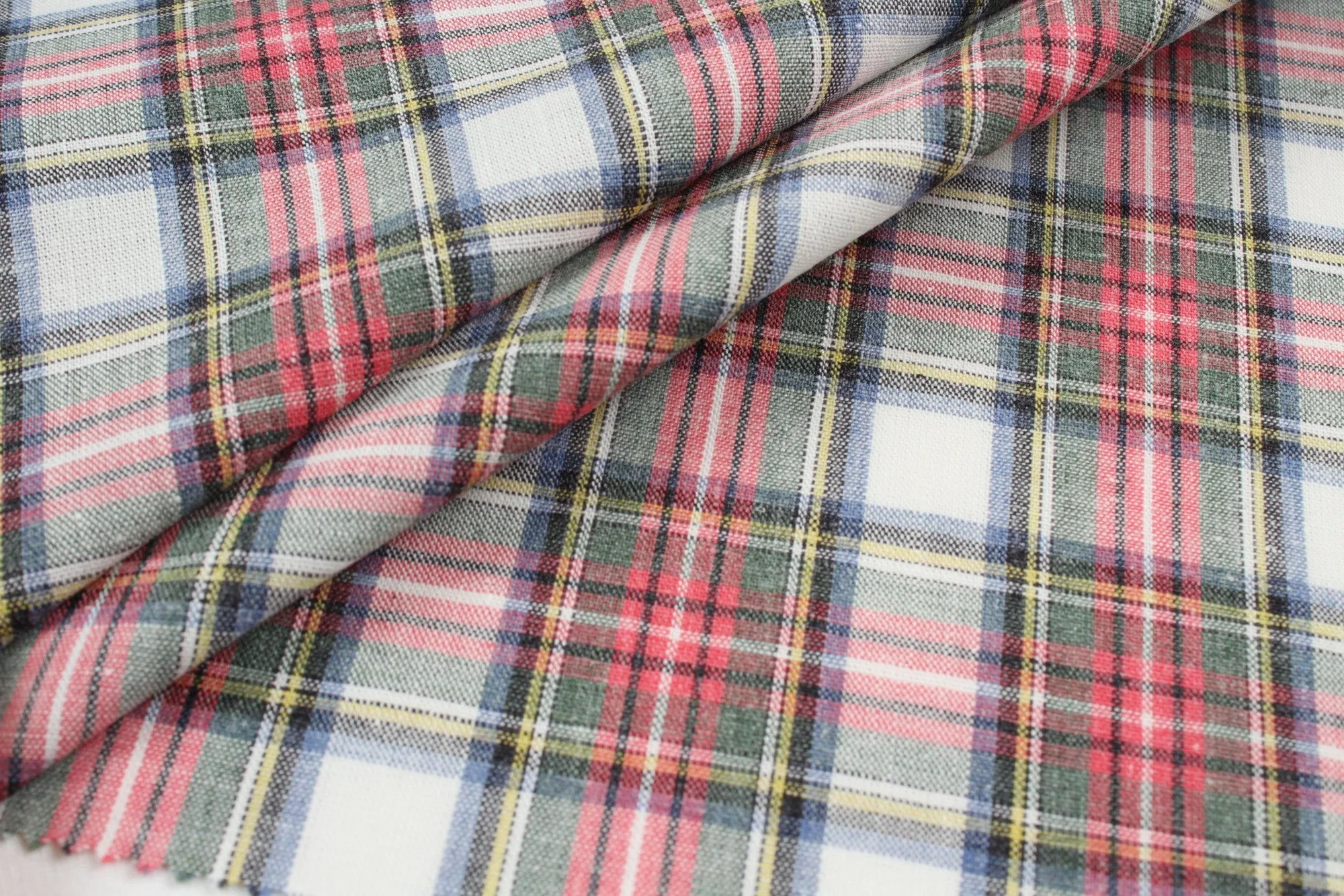 Cotton Linen Tartan for Shirting - Red Checks