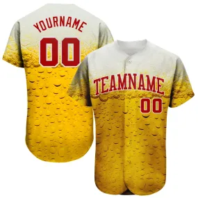 Custom 3D Pattern Design Bubble Of Beer In Glass Authentic Baseball Jersey Custom 3D Pattern Design Bubble Of Beer In Glass Authentic Baseball Jersey