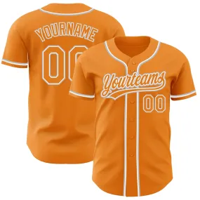 Custom Bay Orange White-Gray Authentic Baseball Jersey Custom Bay Orange White-Gray Authentic Baseball Jersey