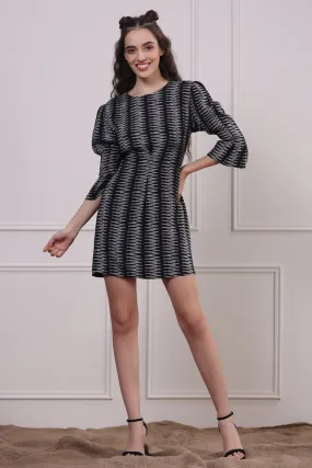 Dancing Stripes on Black Dress Dancing Stripes on Black Dress