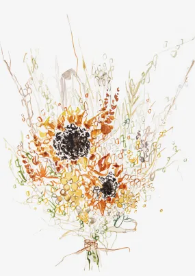 Dried Sunflower Bouquet Wall Art Print Dried Sunflower Bouquet Wall Art Print