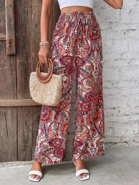 EMMY VINTAGE WIDE-LEG PANTS RED EMMY VINTAGE WIDE-LEG PANTS RED