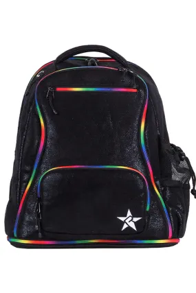 Faux Suede in Black Rebel Dream Bag with Rainbow Zipper Faux Suede in Black Rebel Dream Bag with Rainbow Zipper