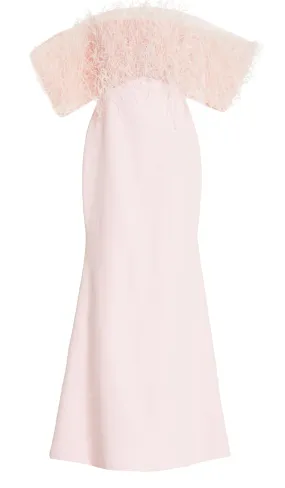 Feather Trim Off-The-Shoulder Gown Feather Trim Off-The-Shoulder Gown
