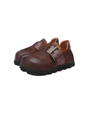 Handmade Buckle Strap Wide Toe Box Suede Flat Shoes Handmade Buckle Strap Wide Toe Box Suede Flat Shoes