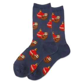 HOTSOX Women's Holiday Sloth Crew Socks HOTSOX Women's Holiday Sloth Crew Socks
