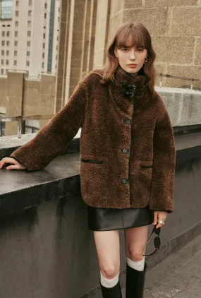 Keisha Reversible Faux Fur & Leather Jacket - Black and Brown Keisha Reversible Faux Fur & Leather Jacket - Black and Brown