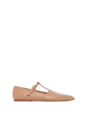 Lola Ballerina Flat Shoe in Dark Camel Nappa Leather Lola Ballerina Flat Shoe in Dark Camel Nappa Leather