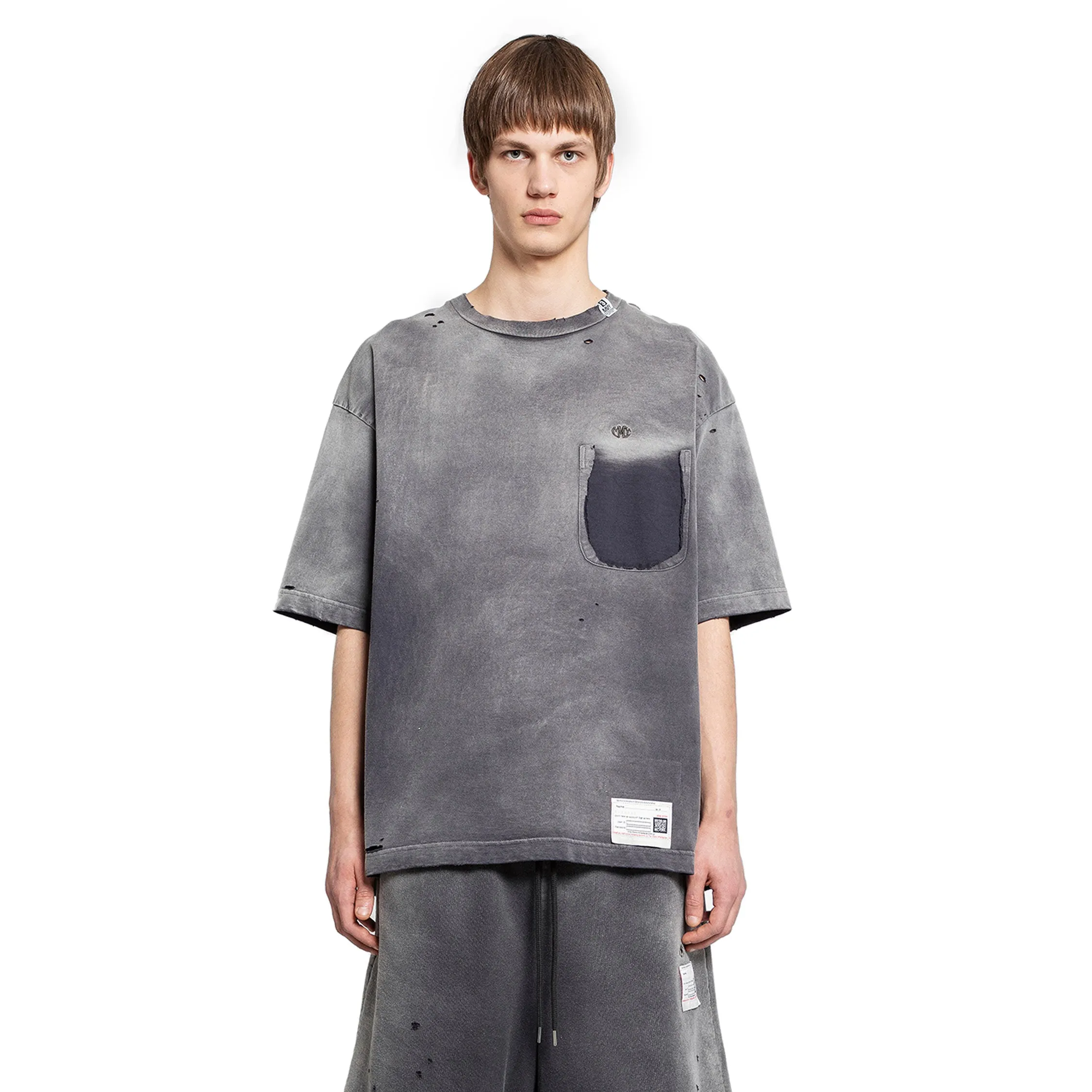 MAISON MIHARA YASUHIRO MAN BLACK T-SHIRTS & TANK TOPS