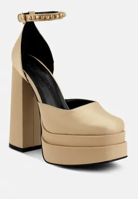 MARTINI Latte Sky High Platform Sandals MARTINI Latte Sky High Platform Sandals