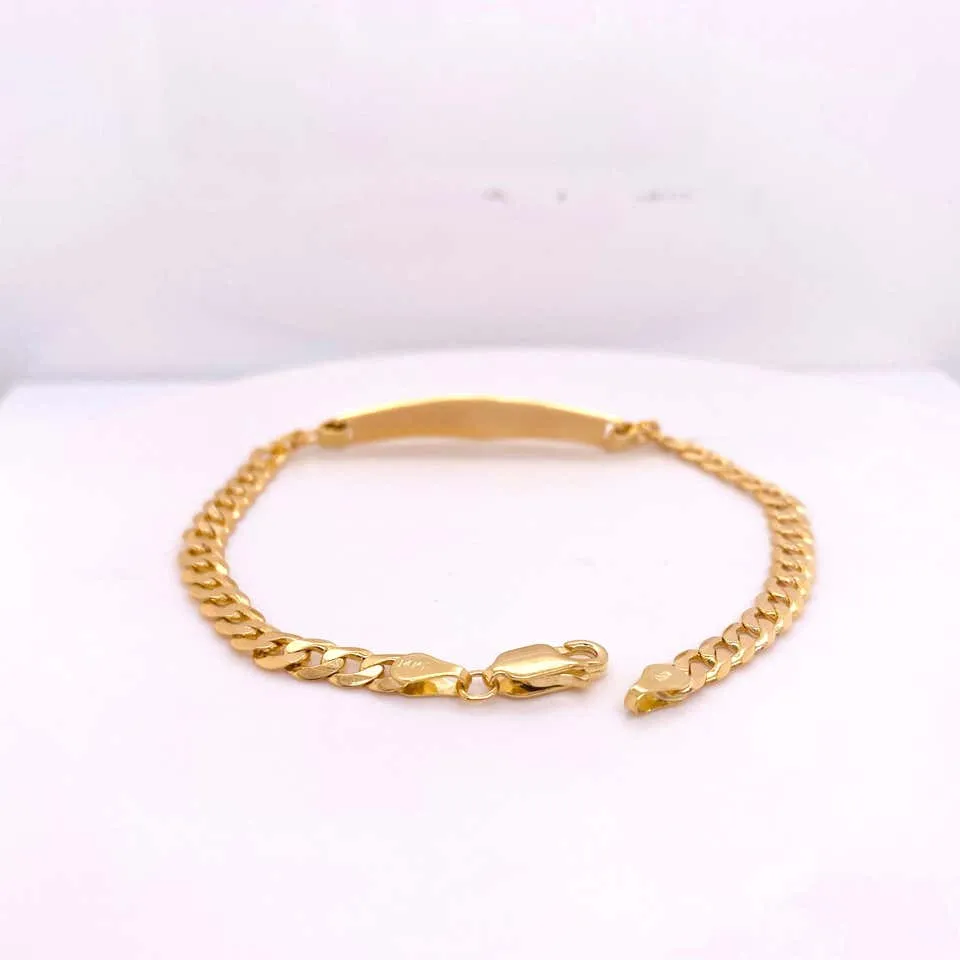 Medical Alert Bracelet 14K Yellow Gold  Red Enamel Medical Caduceus, 7 Day Delivery
