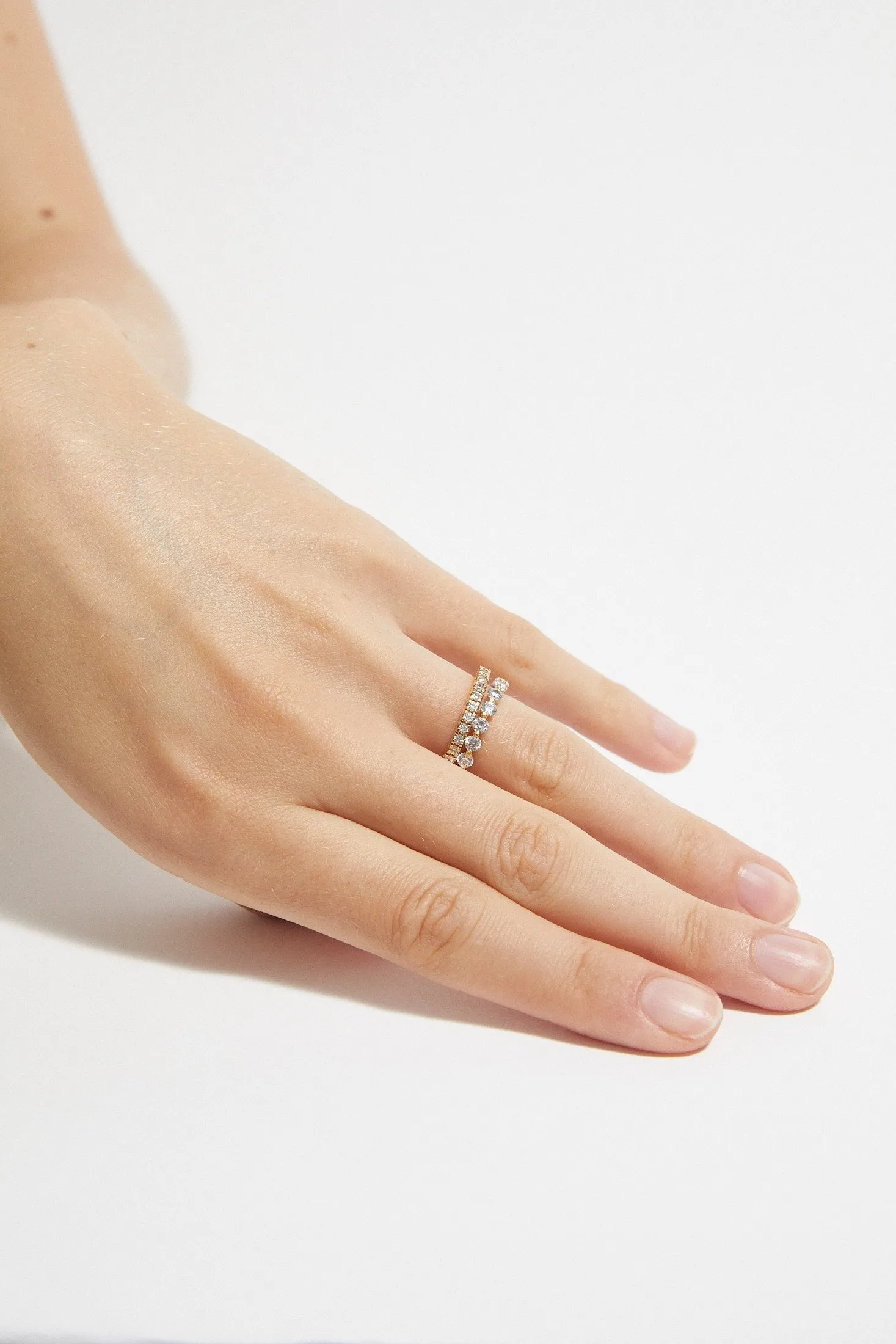 Molded French-V Set 1/3 Eternity Band 0.02 ct