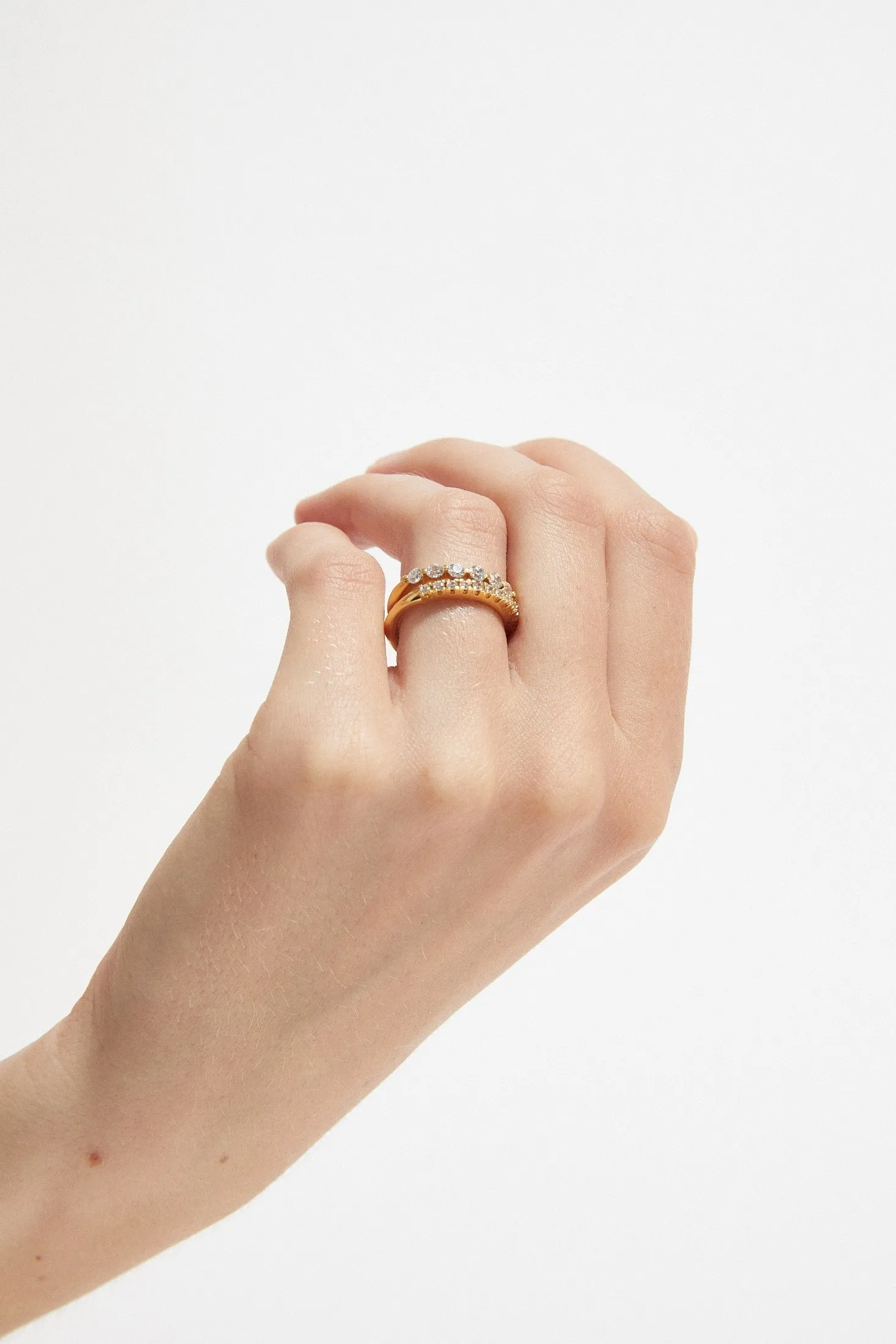 Molded French-V Set 1/3 Eternity Band 0.02 ct