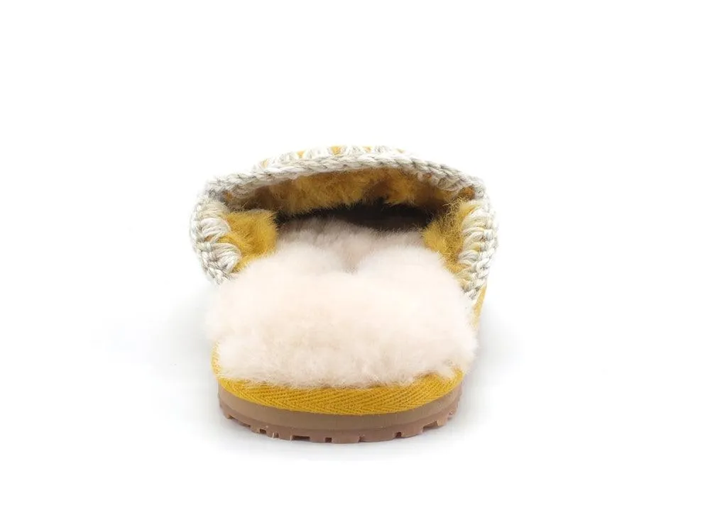 MOU Slipper Full Eskimo Stitch Ciabatta Pelo Pineapple Giallo MU.FW161007A