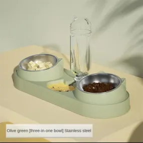 New Pet Food Utensils Cute Cat Dogd Feeding Hit Color Belt Drinking Bottle Three-in-one Bowl Feeding and Water Cat Bowl for Cat New Pet Food Utensils Cute Cat Dogd Feeding Hit Color Belt Drinking Bottle Three-in-one Bowl Feeding and Water Cat Bowl for Cat