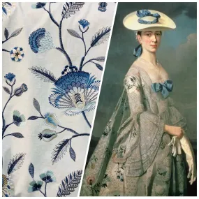 NEW Princess Amberley Floral Designer Fabric Made in India in Blue NEW Princess Amberley Floral Designer Fabric Made in India in Blue