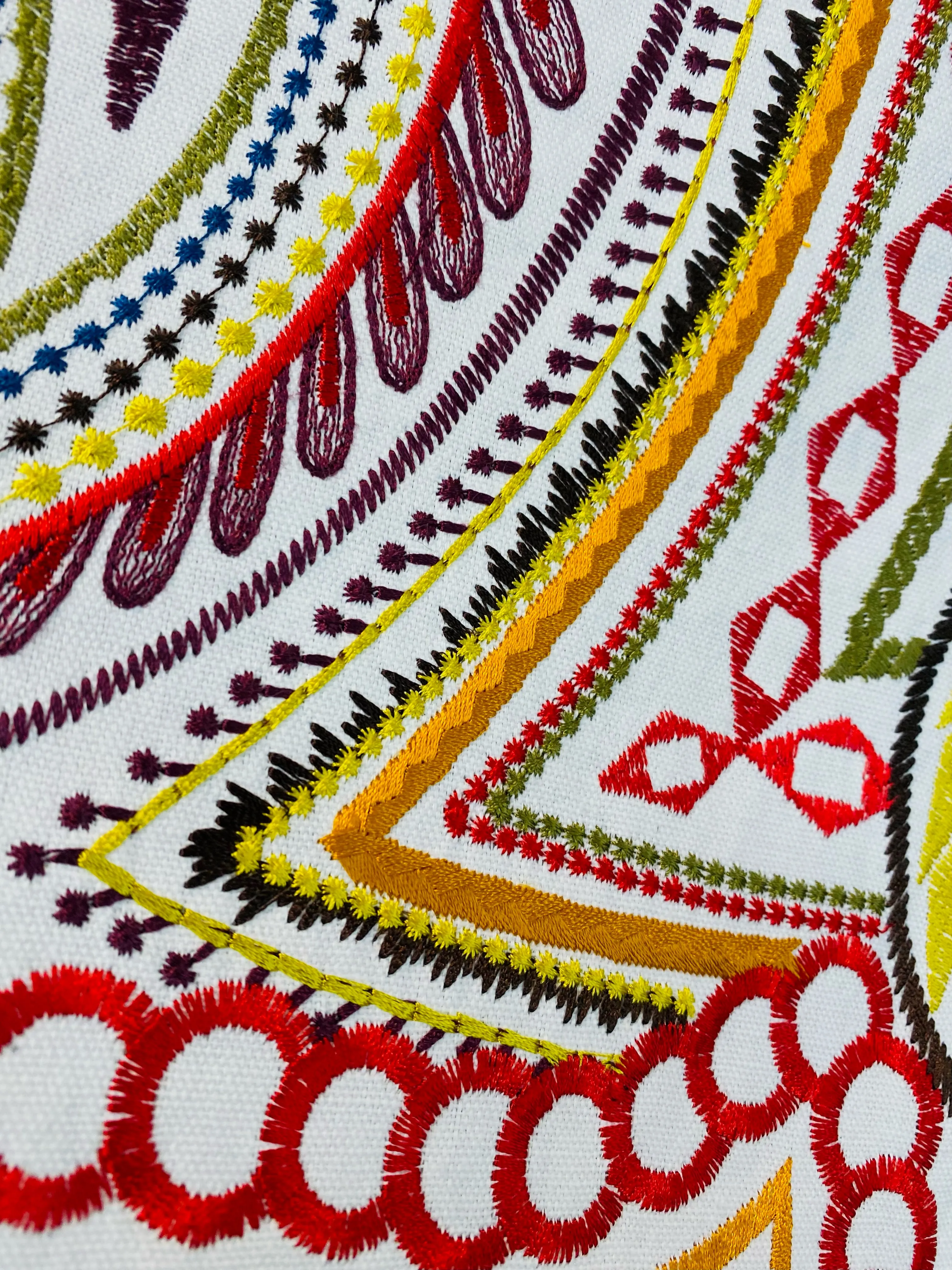 NEW Princess Audrey Designer 100% Cotton Paisley Fabric with Embroidery