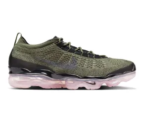 Nike Men's Air Vapormax 2023 Flyknit Shoes - Medium Olive / Pink Oxford / Black Nike Men's Air Vapormax 2023 Flyknit Shoes - Medium Olive / Pink Oxford / Black