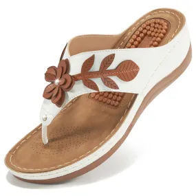【No.15】Women's Flip Flops With Arch Support Comfortable Platform Floral Wedges 【No.15】Women's Flip Flops With Arch Support Comfortable Platform Floral Wedges